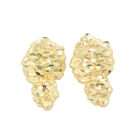 10k Yellow Gold Nugget Earrings. Small