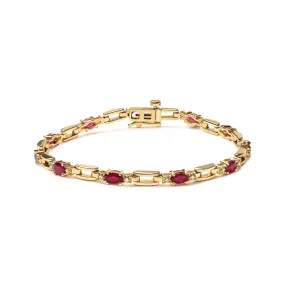 10K Yellow Gold Ruby and Diamond Luxe Bracelet