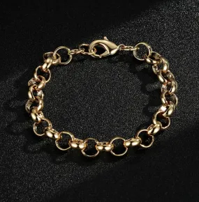 10mm Gold Filled Bonded Classic Belcher Bracelet 8 Inches