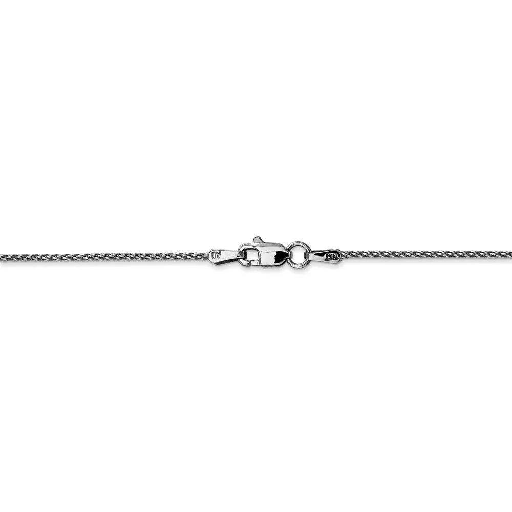 1.2mm, 14k White Gold, Solid Parisian Wheat Chain Bracelet