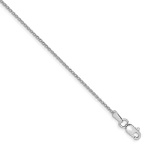 1.2mm, 14k White Gold, Solid Parisian Wheat Chain Bracelet