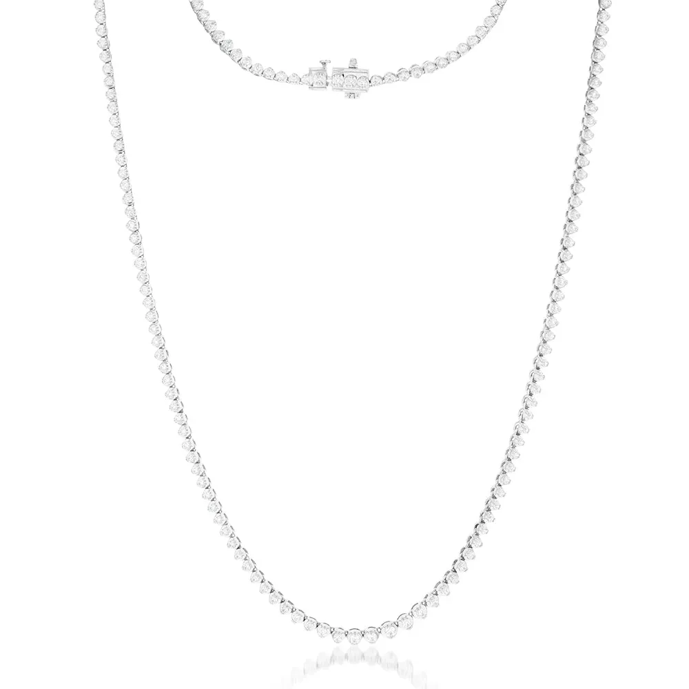 14ct White Gold 3 Carats Diamond Necklace with 157 Brilliant Diamonds 43cm length