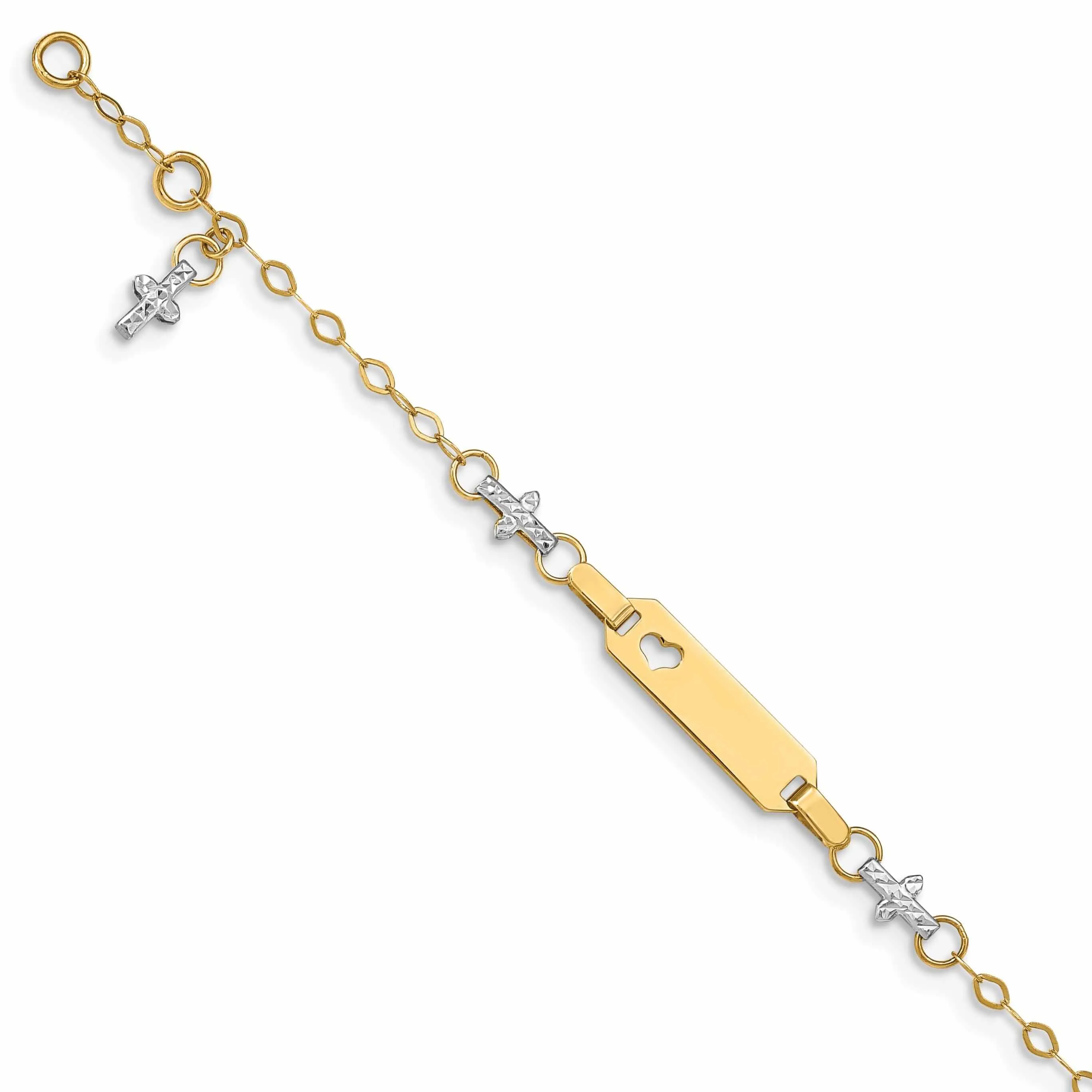 14k Cross Baby ID Bracelet