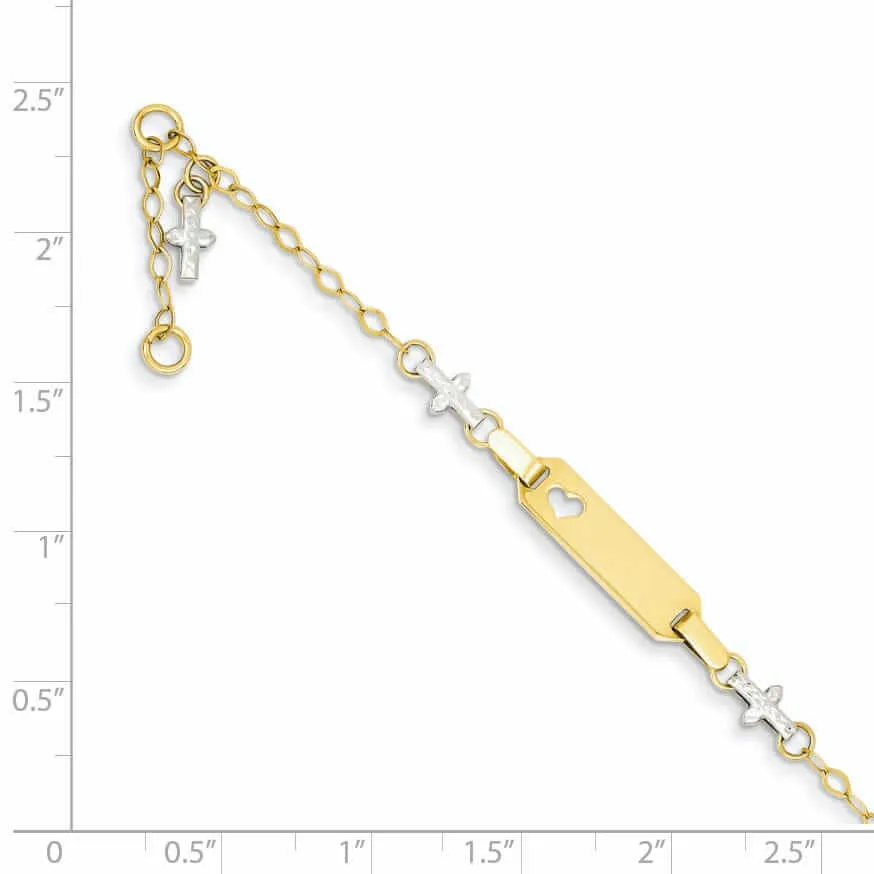 14k Cross Baby ID Bracelet