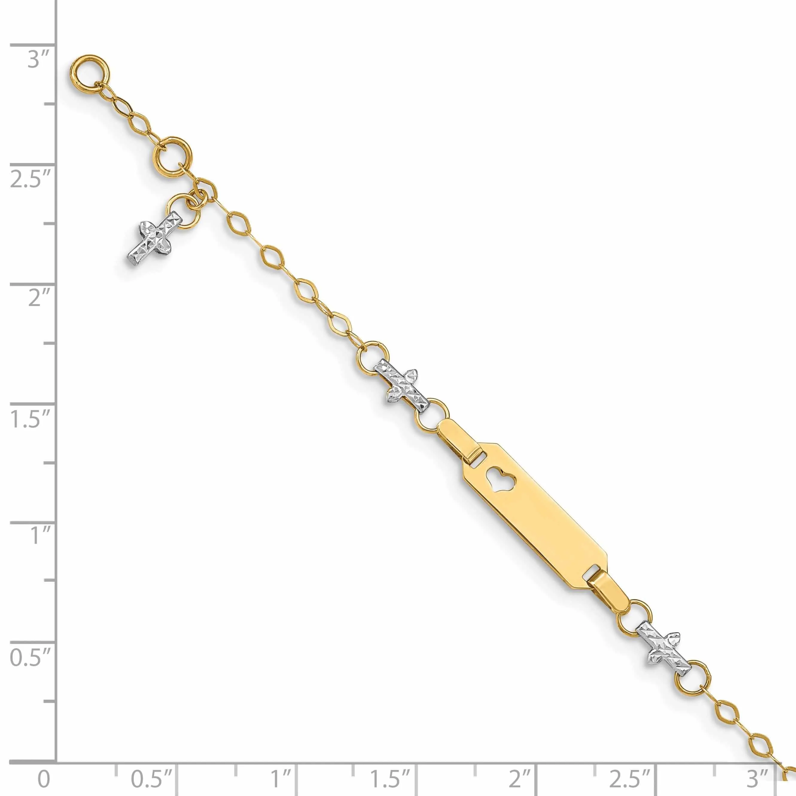 14k Cross Baby ID Bracelet