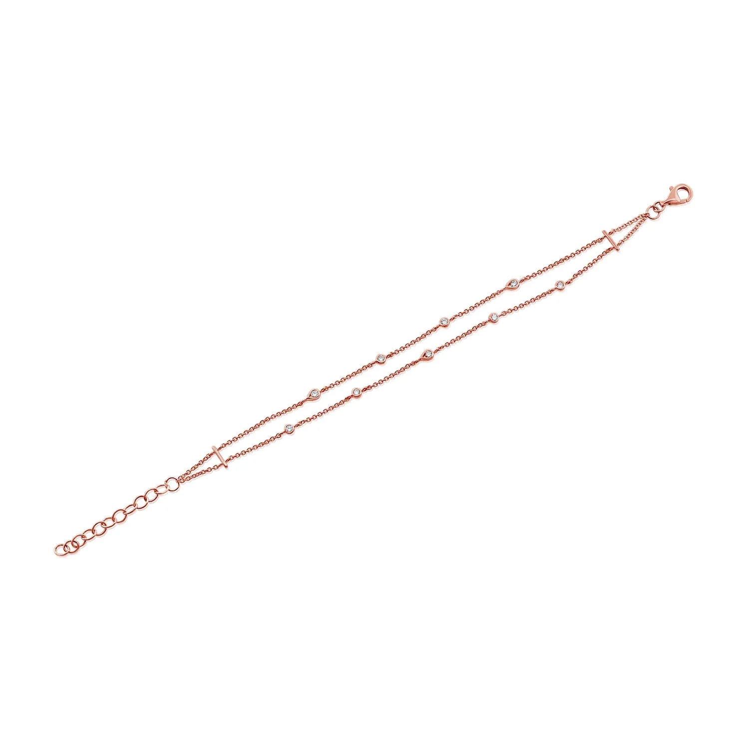 14K Gold & Diamond Chain Bracelet - 0.22ct