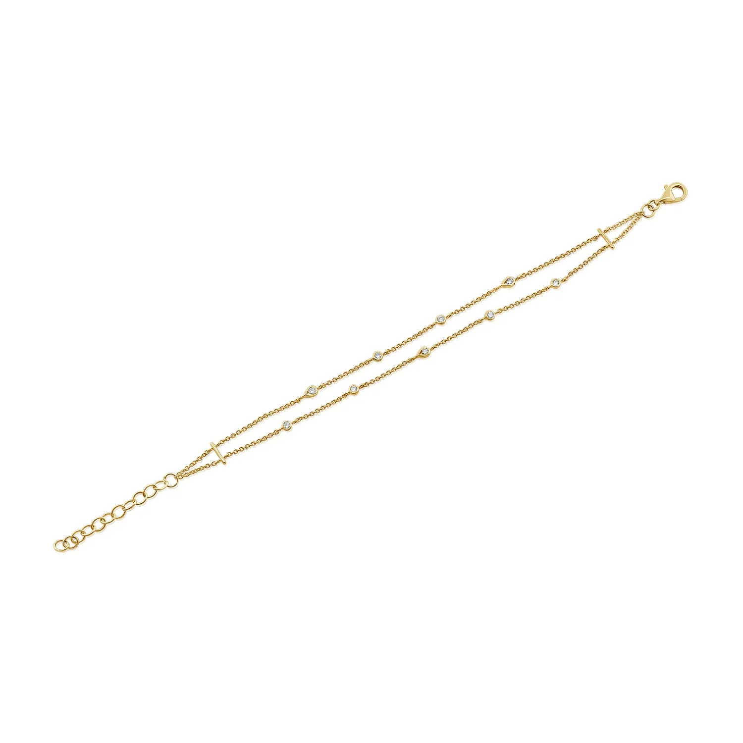 14K Gold & Diamond Chain Bracelet - 0.22ct