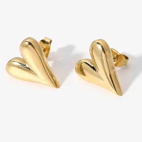 14K Gold-Filled Heart Stud Earrings