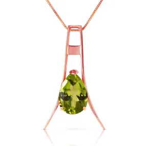 14K Solid Rose Gold Peridot Necklace Jewelry Class Classic