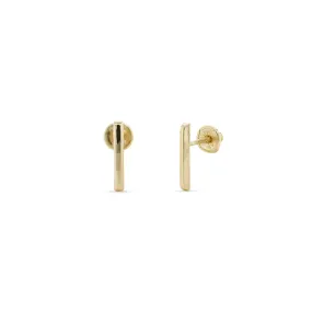 14K Yellow Gold Bar Children's Earrings