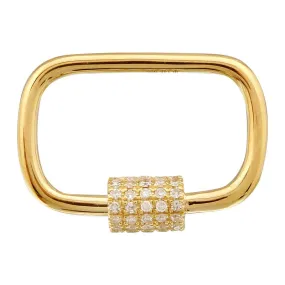 14k Yellow Gold Diamond Carabiner Charm