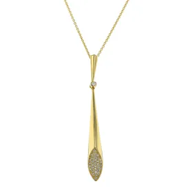 14K Yellow Gold Diamond Pendant Necklace