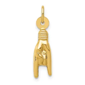 14k Yellow Gold Good Luck Hand Charm Pendant