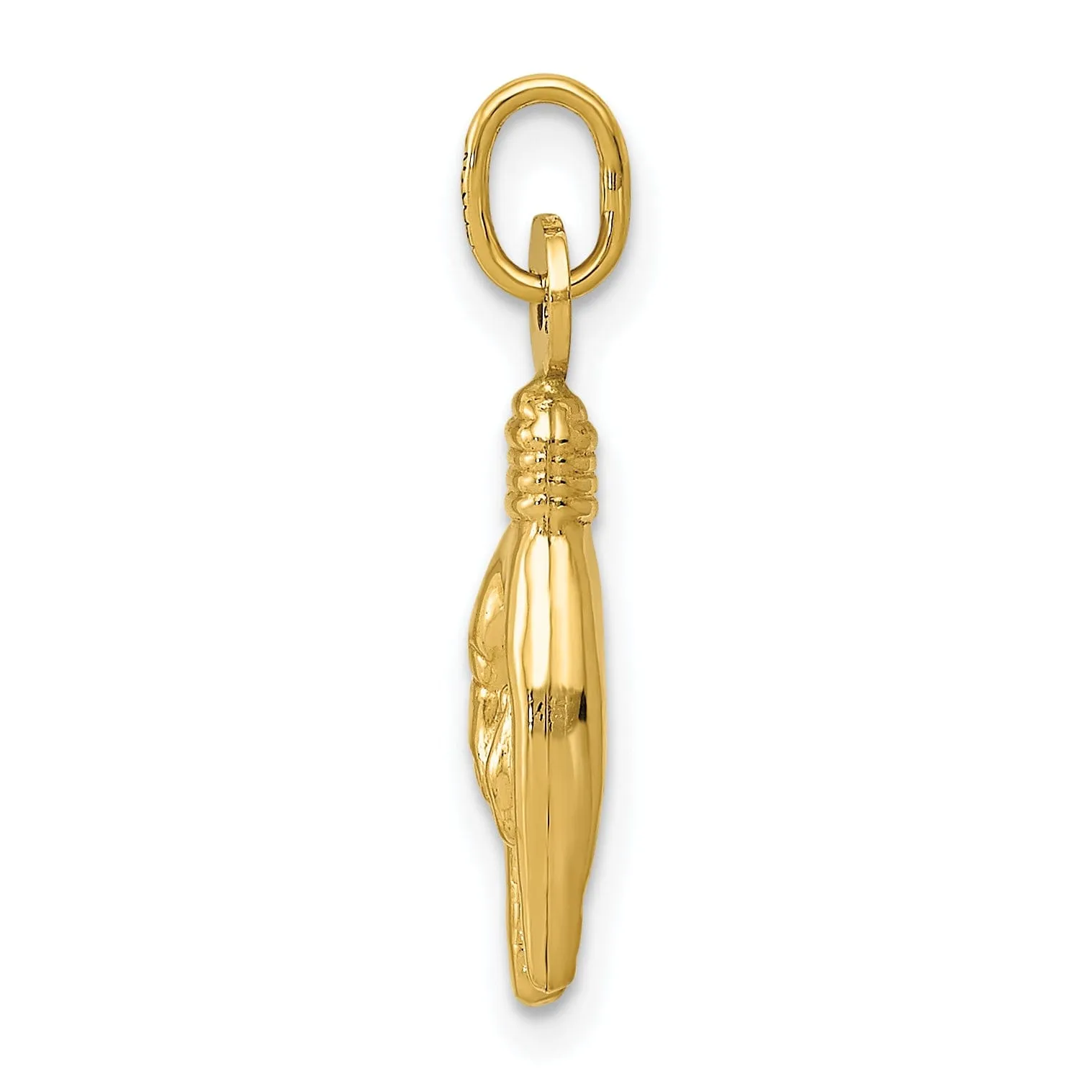 14k Yellow Gold Good Luck Hand Charm Pendant