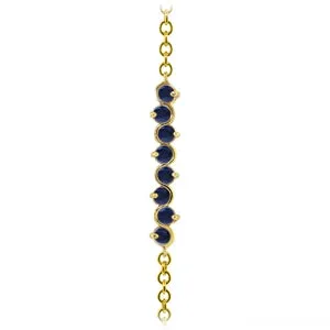 1.55 Carat 14K Solid Yellow Gold Bracelet Natural Sapphire