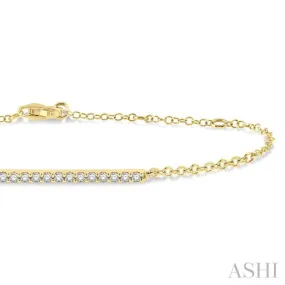 1/6 Ctw Round Cut Diamond Petite Bar Bracelet in 10K Yellow Gold