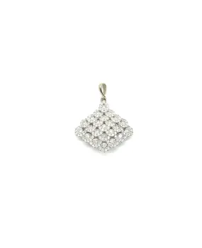 18k White Gold 3.90ctw Diamond Halo Cluster Pendant