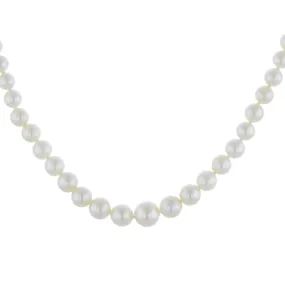 21-Inch Graduated White Pearl Strand Necklace