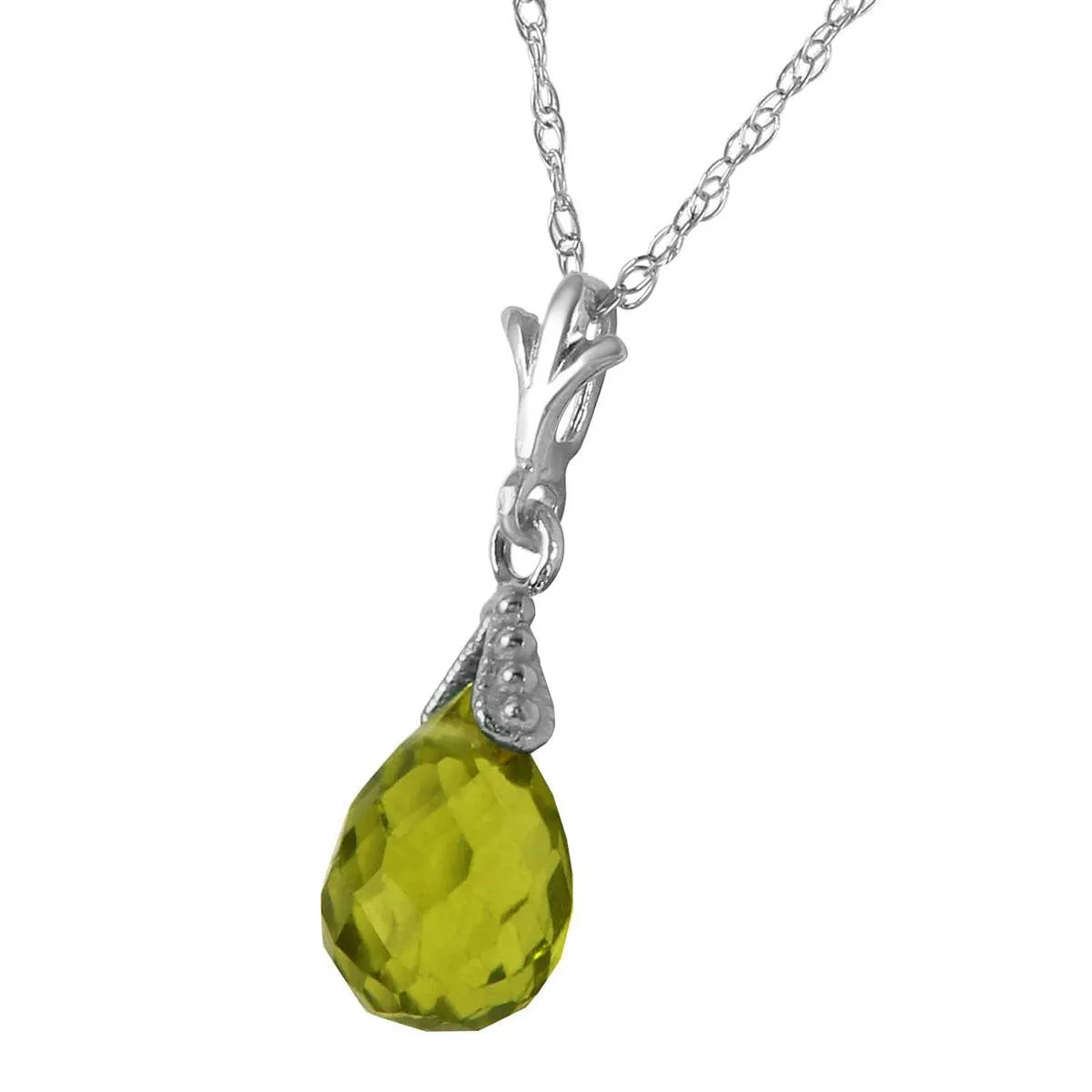 2.5 Carat 14K Solid White Gold Midst Of Memory Peridot Necklace