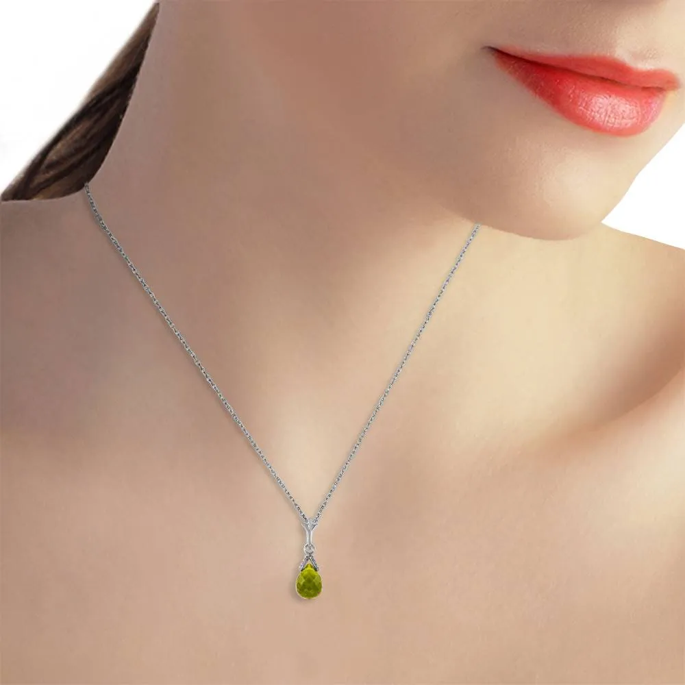 2.5 Carat 14K Solid White Gold Midst Of Memory Peridot Necklace