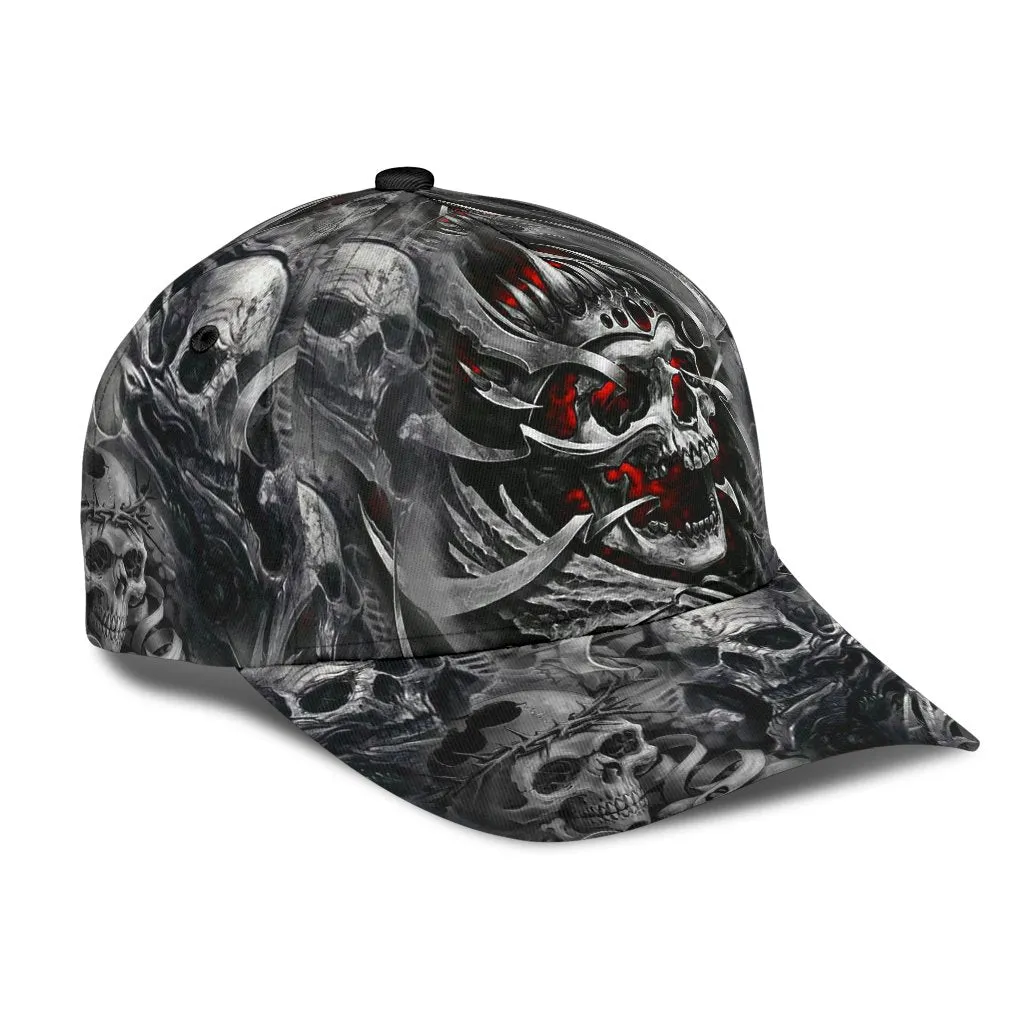 3D All Over Printed Baseball Cap With Skull, Skull Cap Hat For Men And Women