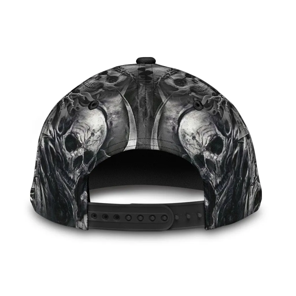 3D All Over Printed Baseball Cap With Skull, Skull Cap Hat For Men And Women