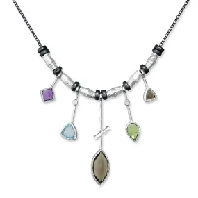 5 Stick Edge Necklace - Smoky Quartz