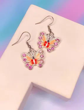 90s BUTTERFLY PENDANT EARRINGS