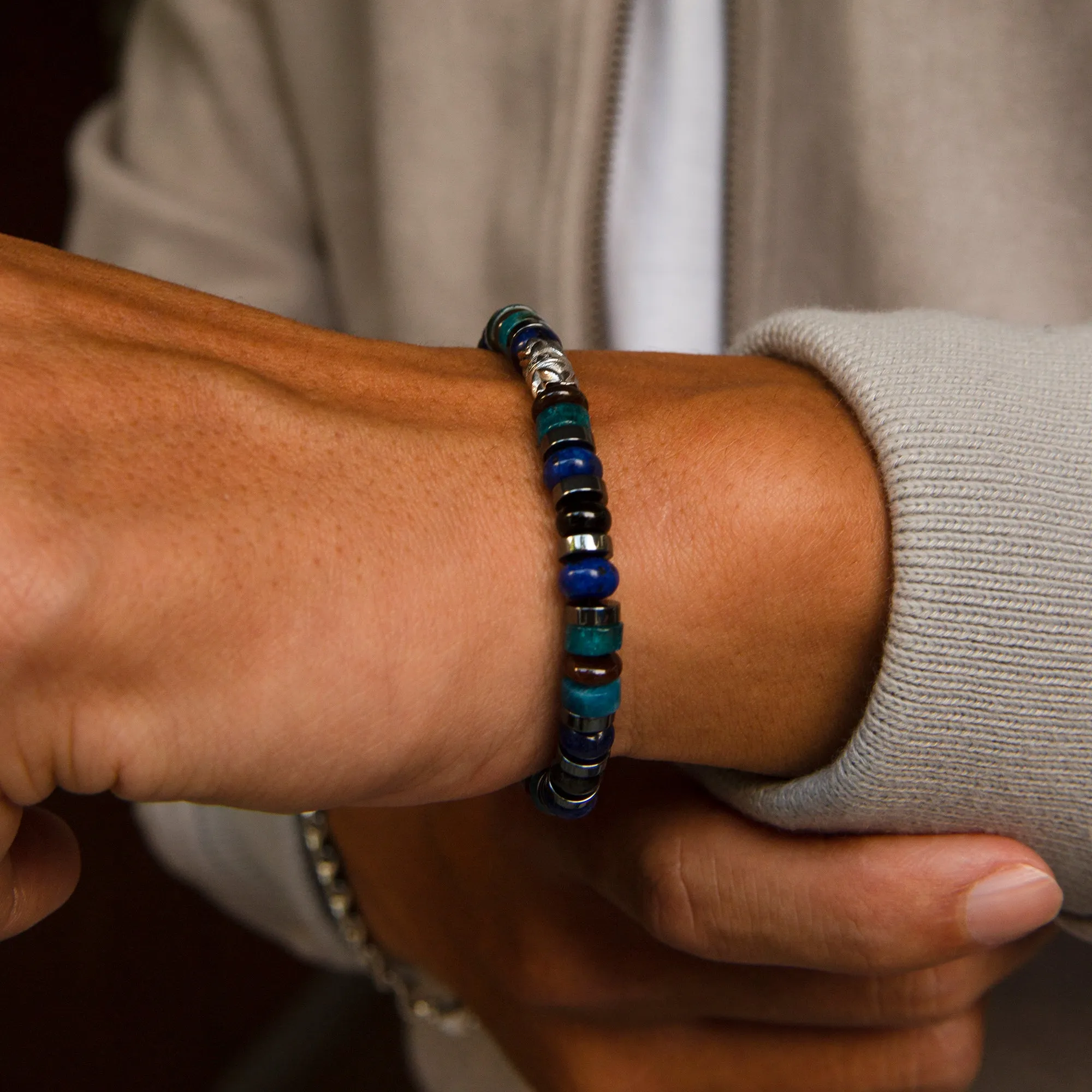 Abyss | Lapis, Onyx Beaded Bracelet