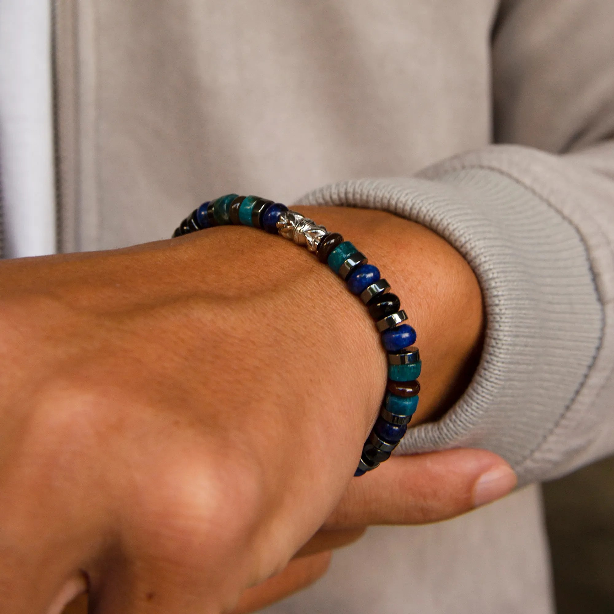 Abyss | Lapis, Onyx Beaded Bracelet