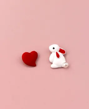 Adorable Heart and Bunny Earrings