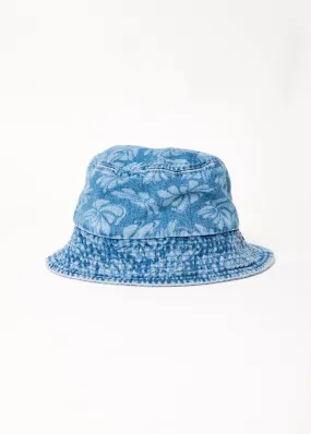 AFENDS Unisex Billie - Denim Floral Bucket Hat - Floral Blue