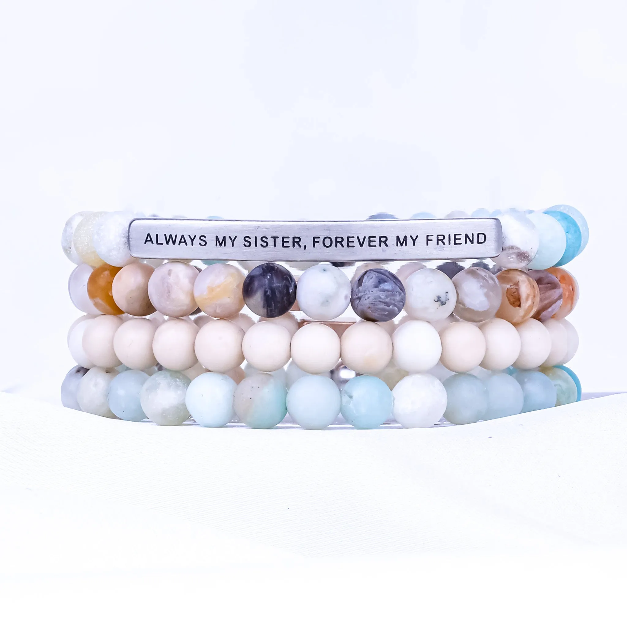 ALWAYS MY SISTER 4 BRACELET GIFT SET -AMAZONITE