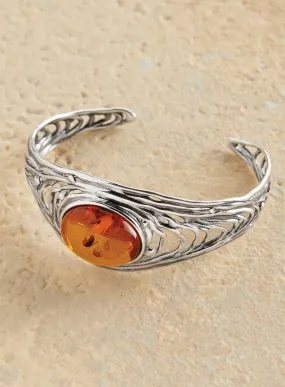 Amber Ripple Cuff Bracelet