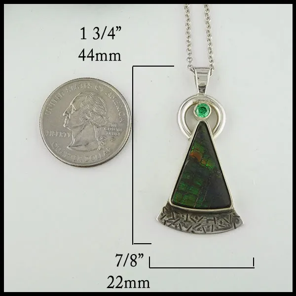 Ammolite & Tsavorite Pendant