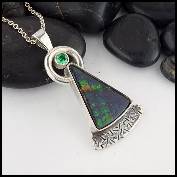 Ammolite & Tsavorite Pendant