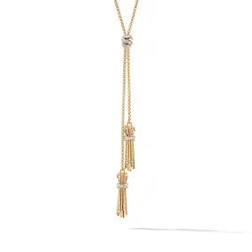 Angelika Tassel Necklace in 18K Yellow Gold with Pave Diamonds