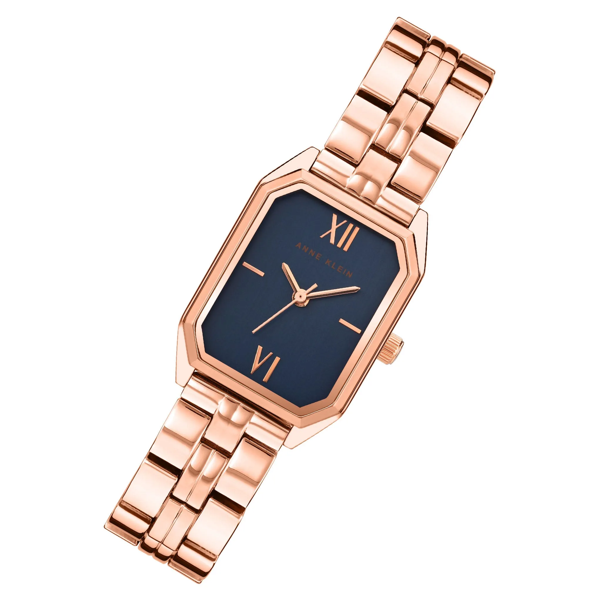 Anne Klein Rose Gold Bracelet Navy Dial Women's Watch - AK3774NVRG