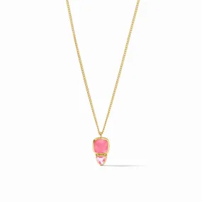 Aquitaine Duo Delicate Necklace - Peony Pink