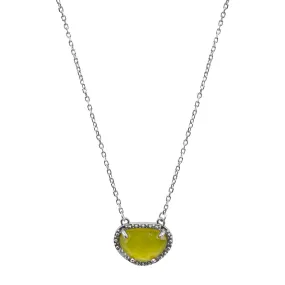 August Birthstone Necklace peridot silver gold