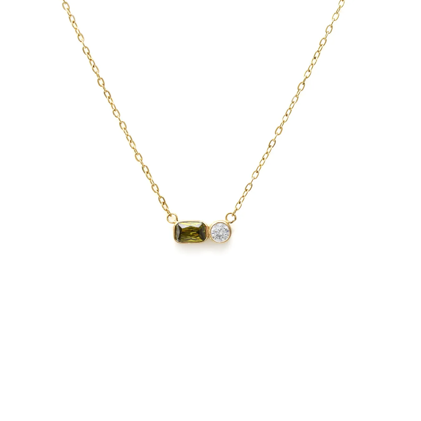 August Peridot Birthstone Gift Set - Yellow Gold