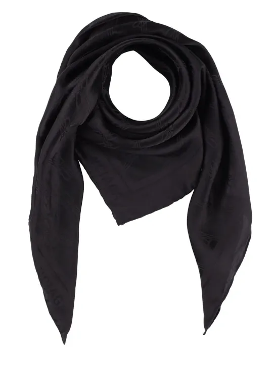 Balenciaga   BB Silk &amp; cotton jacquard scarf 