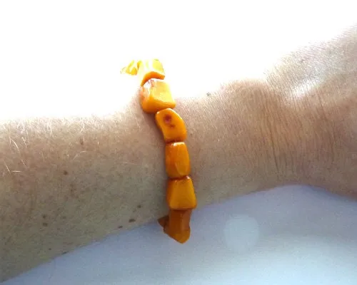 Baltic Amber Antique Butterscotch Bracelet Yolk Caramel 8″ 8.2 gram