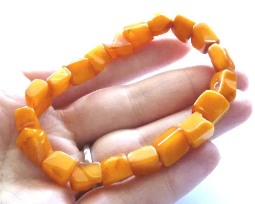 Baltic Amber Antique Butterscotch Bracelet Yolk Caramel 8″ 8.2 gram