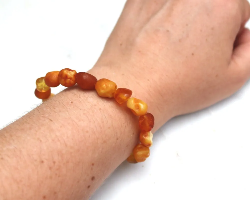 Baltic Amber Nodules Bracelet Drops Raw Natural Untreated Healing Unisex Jewelry 10.4 gram