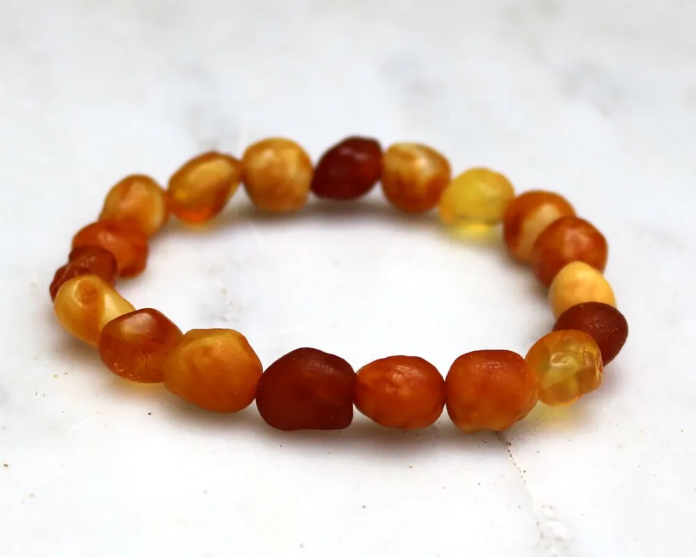 Baltic Amber Nodules Bracelet Drops Raw Natural Untreated Healing Unisex Jewelry 10.4 gram