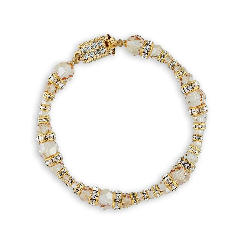 Beaded Champagne Crystal Bracelet