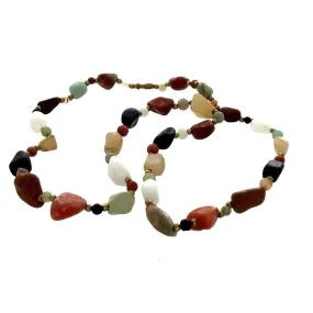 BEADED GEMSTONE VARIOUS BEGGAR BEAD NECKLACE