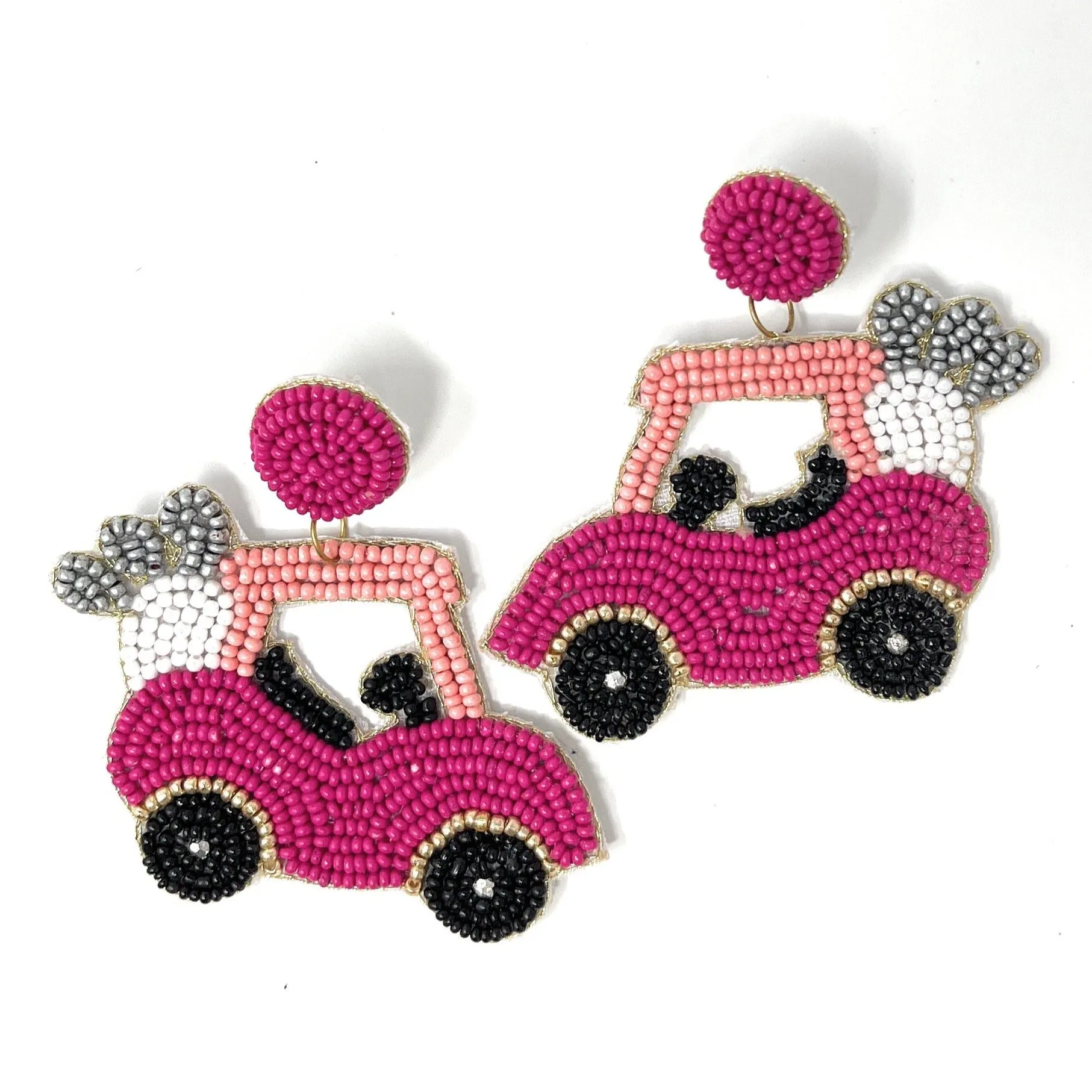 Beaded Golf Cart Earrings