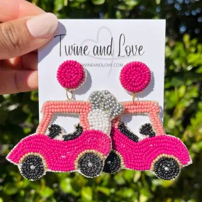 Beaded Golf Cart Earrings